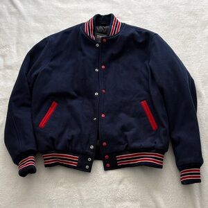 Stewart & Strauss Vintage Varsity Jacket  Blue Wool